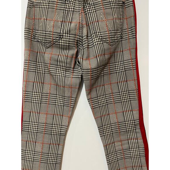 Mother Denim The Insider Ankle Plaid Orange/Black Flare Pants 28" Inseam Size 24 - Picture 11 of 15